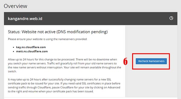 rechek nameservers cloudflare