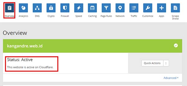 domain di cloudflare aktif 