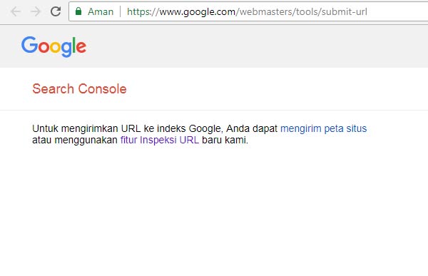 halaman add url Google sudah tidak bisa lagi Laman submit url Google