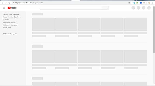 Ketika mencoba refresh laman YouTube