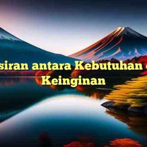 Tafsiran antara Kebutuhan dan Keinginan