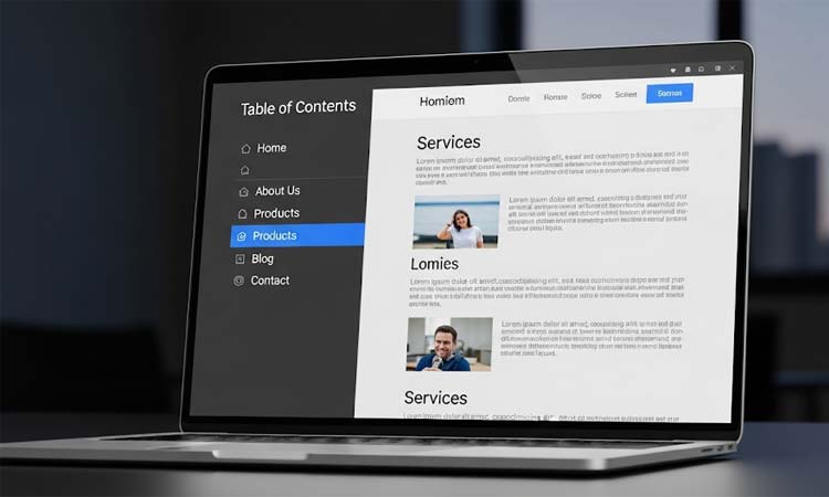 table of contents website